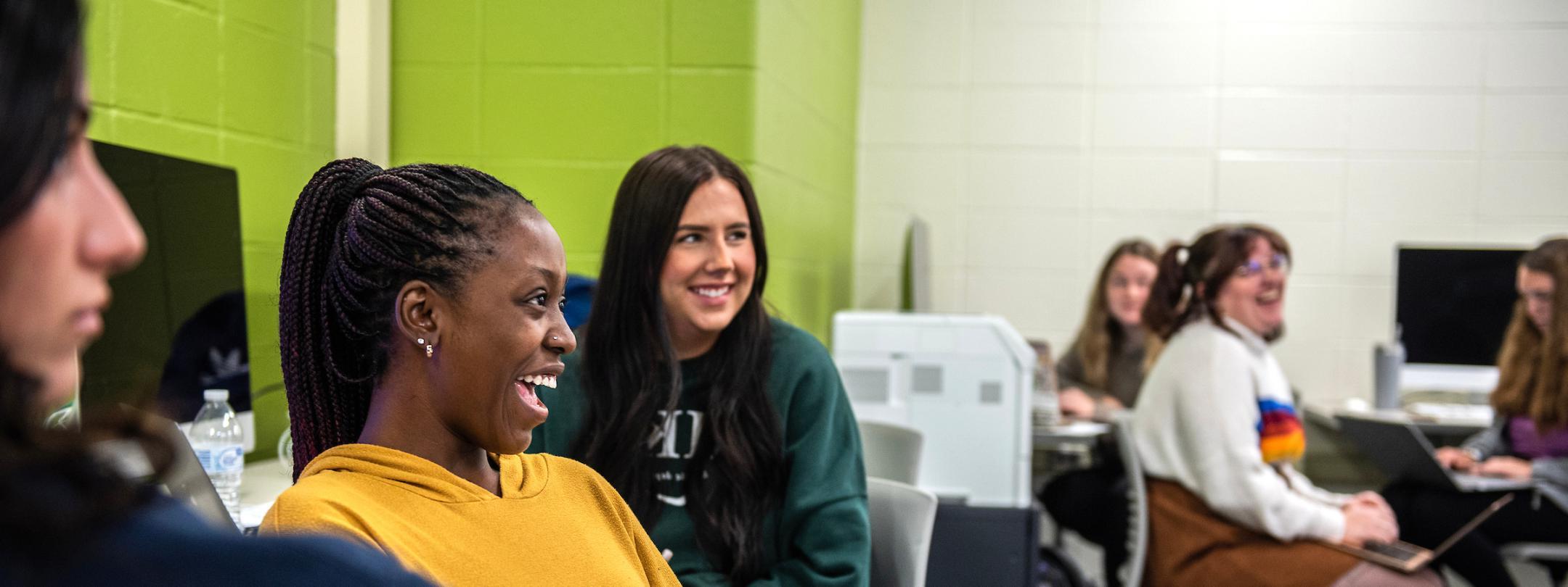 Students in a communication classroom.